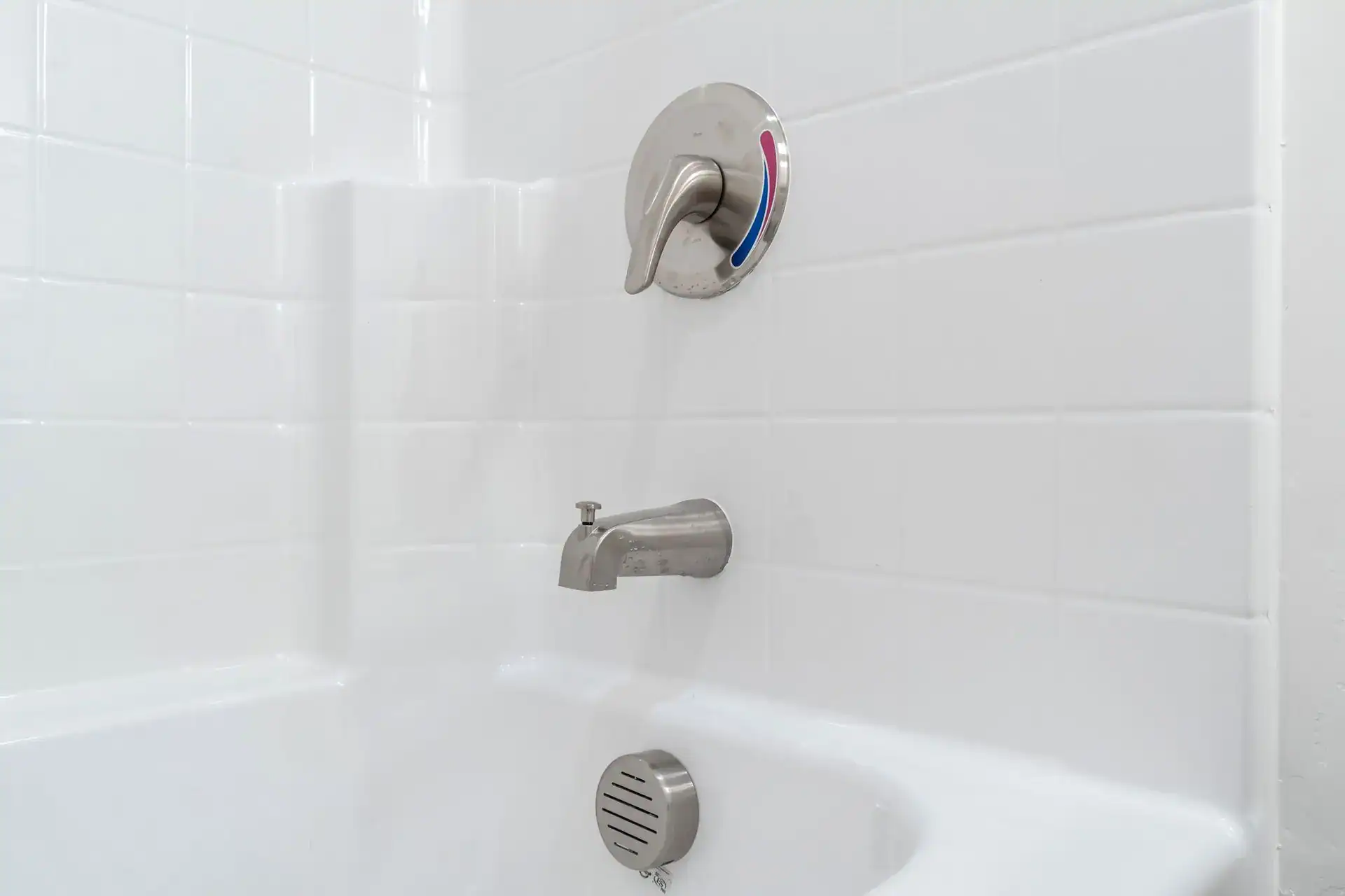 Bathroom bathtub faucet and shower control.